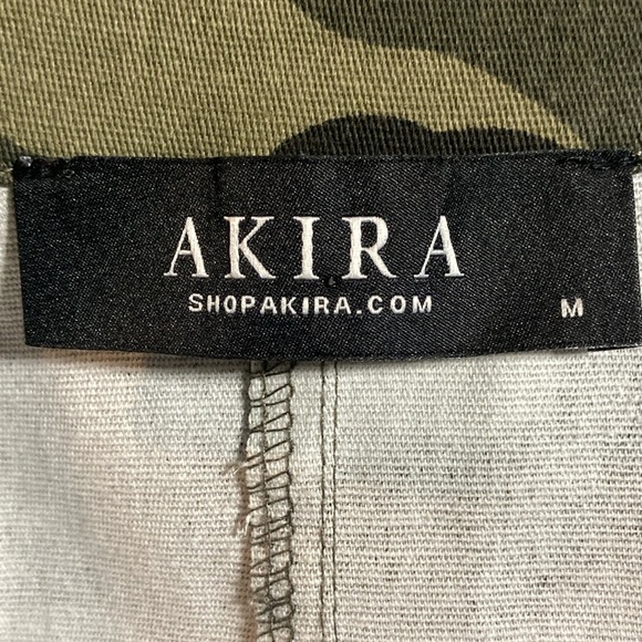 AKIRA Camo Army Print Long Trench Jacket - Picture 7 of 8